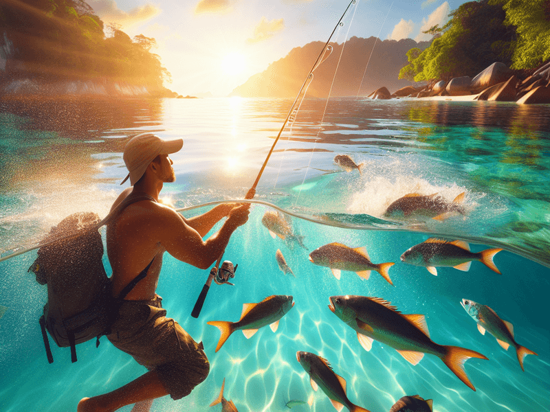 Angler casting a fishing line