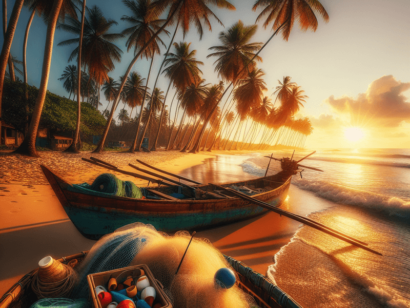 image of a scenic beach with guia completo: como pescar com isca artificial no litoral norte