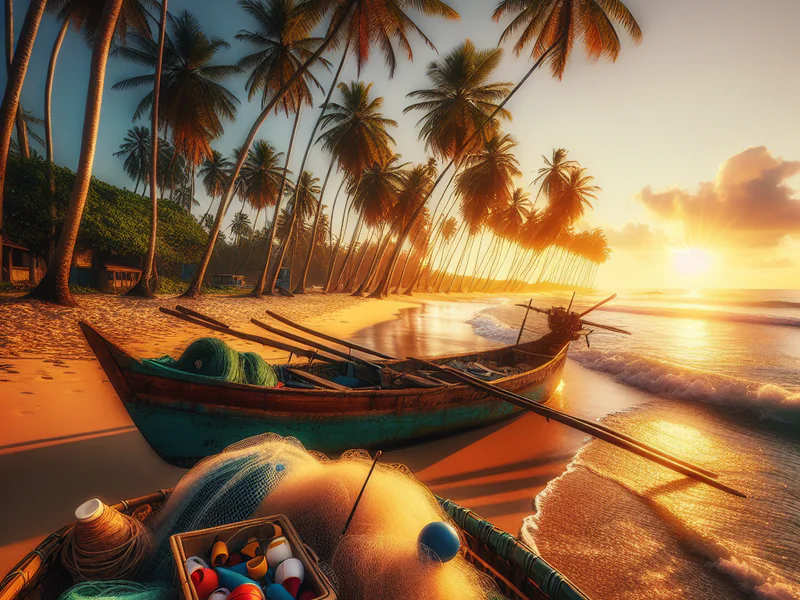 image of a scenic beach with guia completo: como pescar com isca artificial no litoral norte